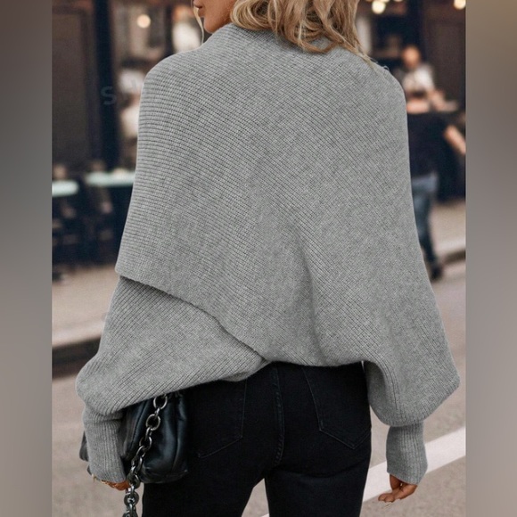 Draped collar Batwing Sleeve Sweater ! - Picture 3 of 6